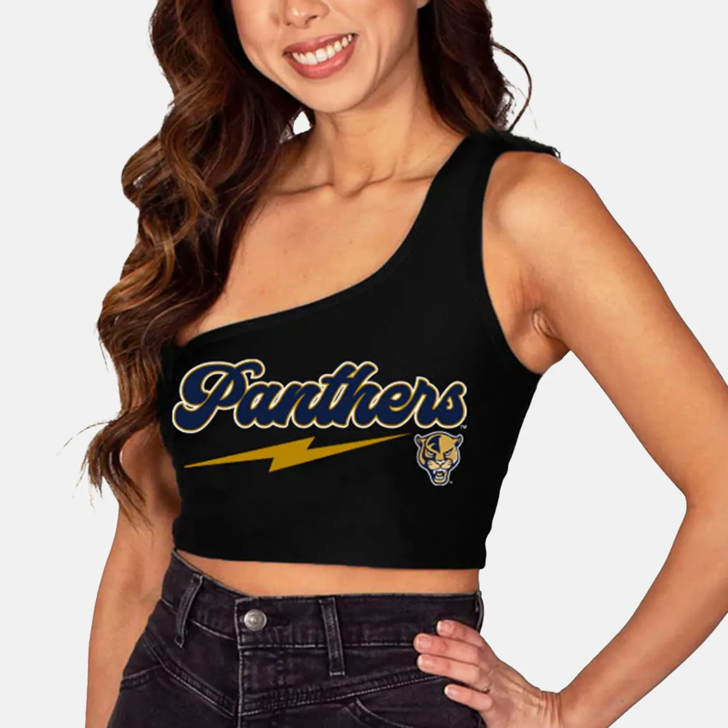 FIU Black One Shoulder Top