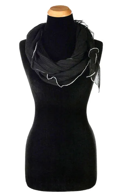 Handkerchief Scarf - Cotton Voile, Solid with Contrast Stitching - Sold Out!