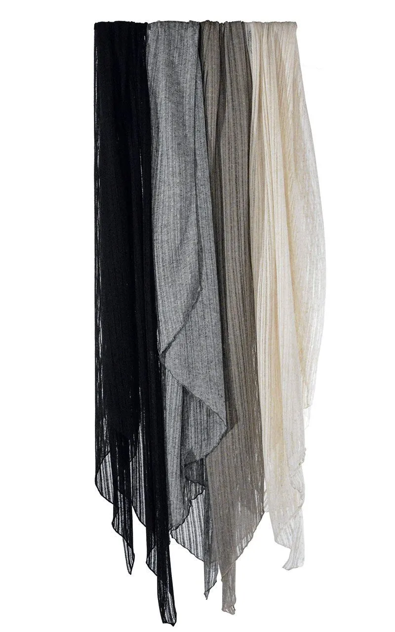 Handkerchief Scarf - Cotton Voile, Solid with Contrast Stitching - Sold Out!