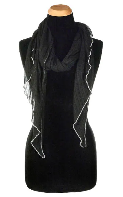 Handkerchief Scarf - Cotton Voile, Solid with Contrast Stitching - Sold Out!