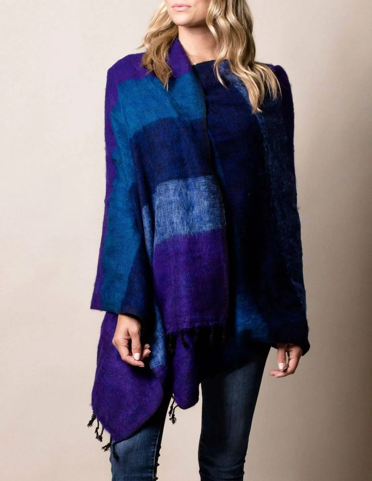 Himalayan Yak Wool Wrap - Blue