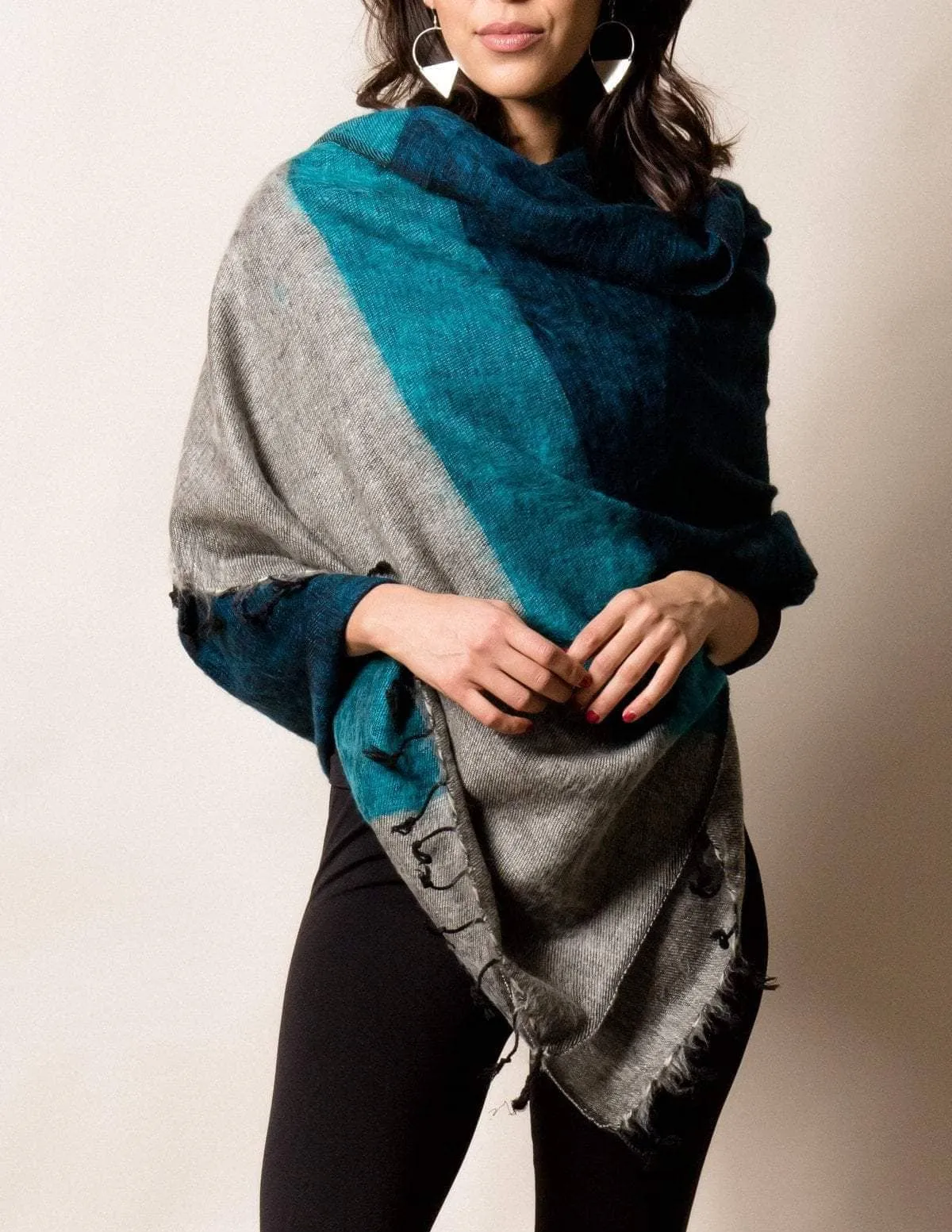 Himalayan Yak Wool Wrap - Deep Sea