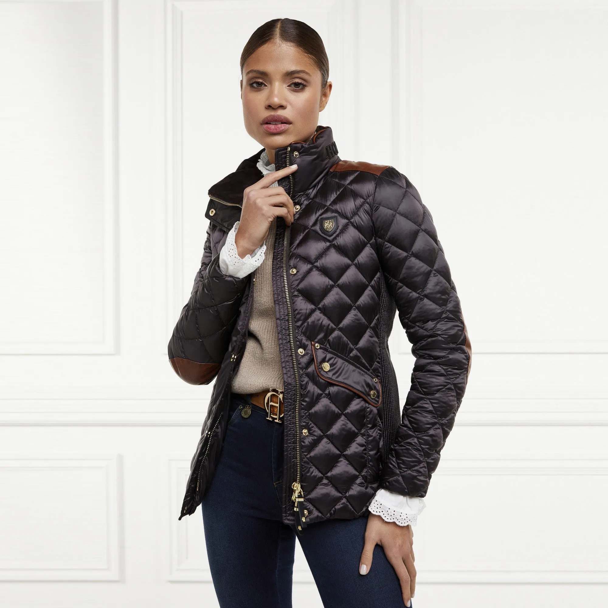 Holland Cooper Charlbury Quilted Jacket - Chocolate