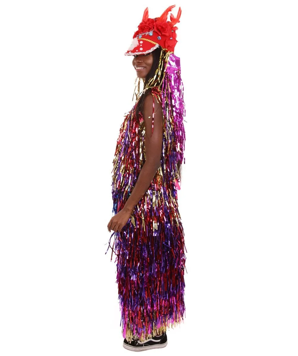 HPO Femme Two-Piece Costume - Extra Long Tinsel Top with Maxi Skirt