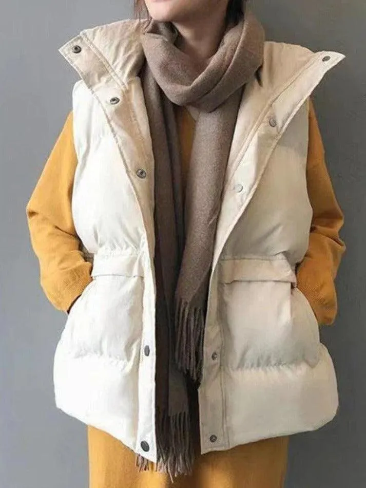 Joskaa Buttoned Sleeveless Padded Down Jacket