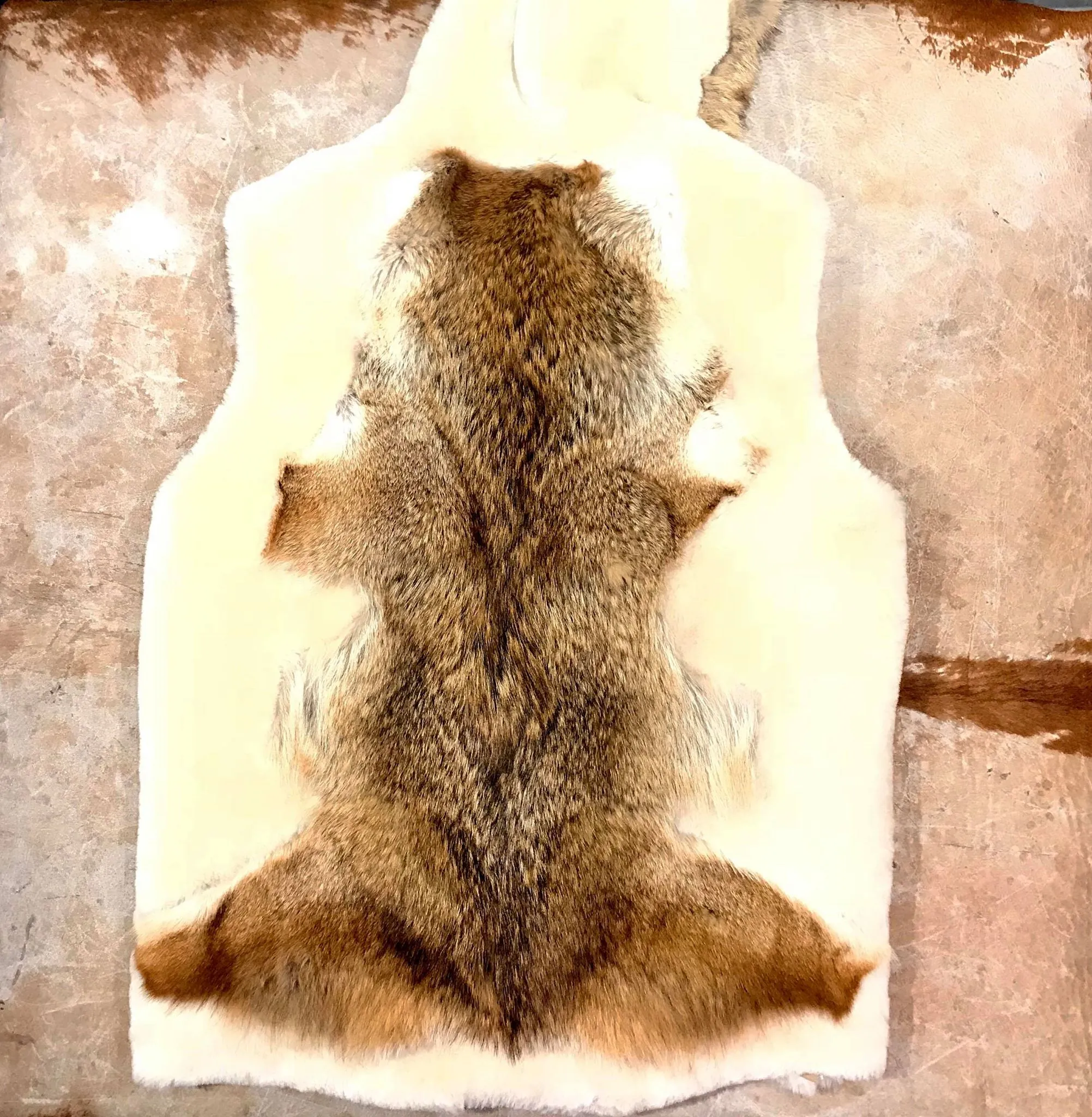 Kashani Cream Mouton Fox Shearling Vest