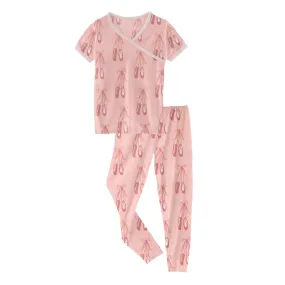 KicKee Pants Baby Rose Ballet S/S Kimono Pajama Set