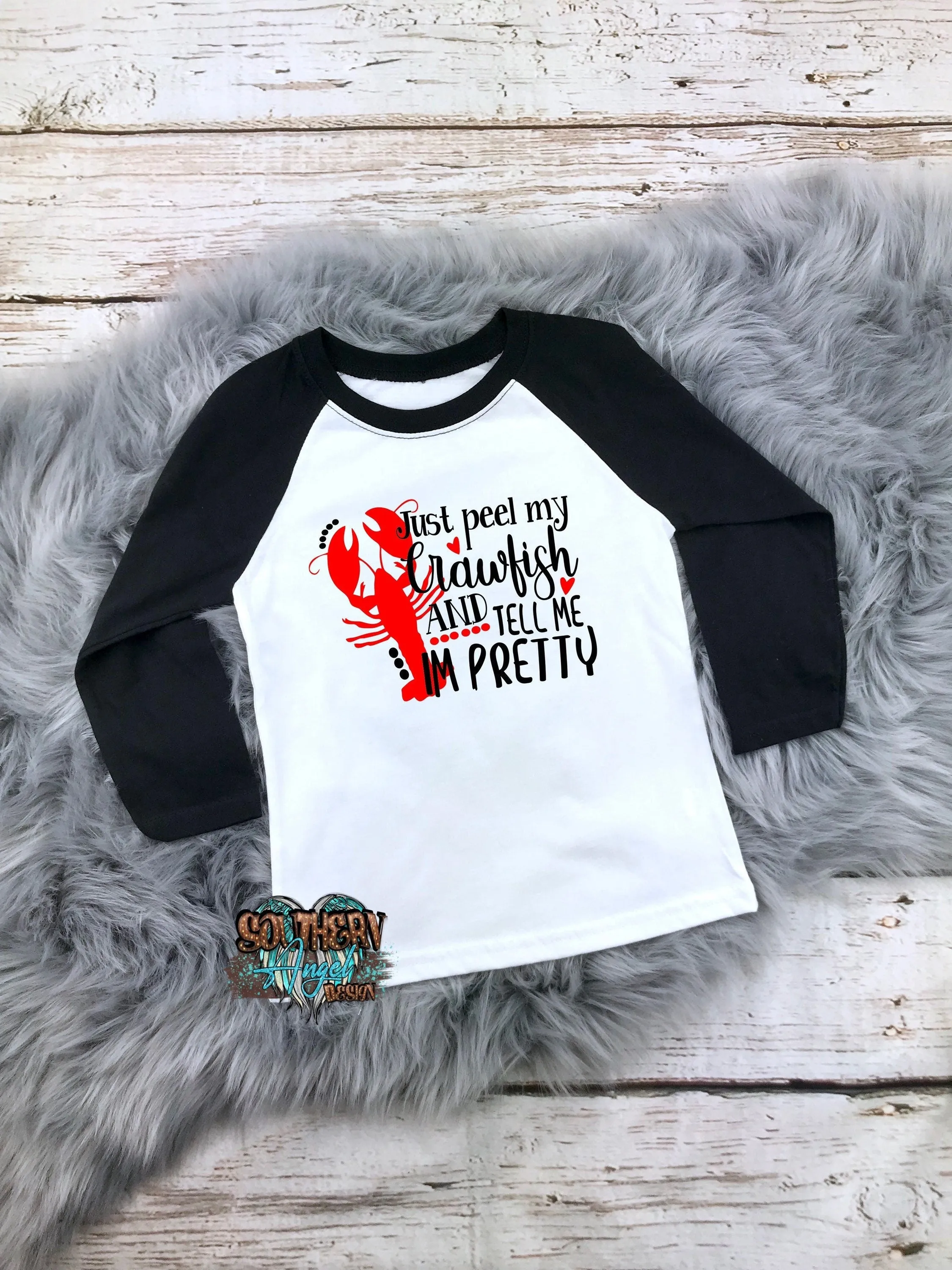 Kids Crawfish Boil shirt | Just peel my crawfish and tell me I'm pretty | Kids Crawdaddy shirt | Toddler crawfish shirt | Kids mudbug shirt