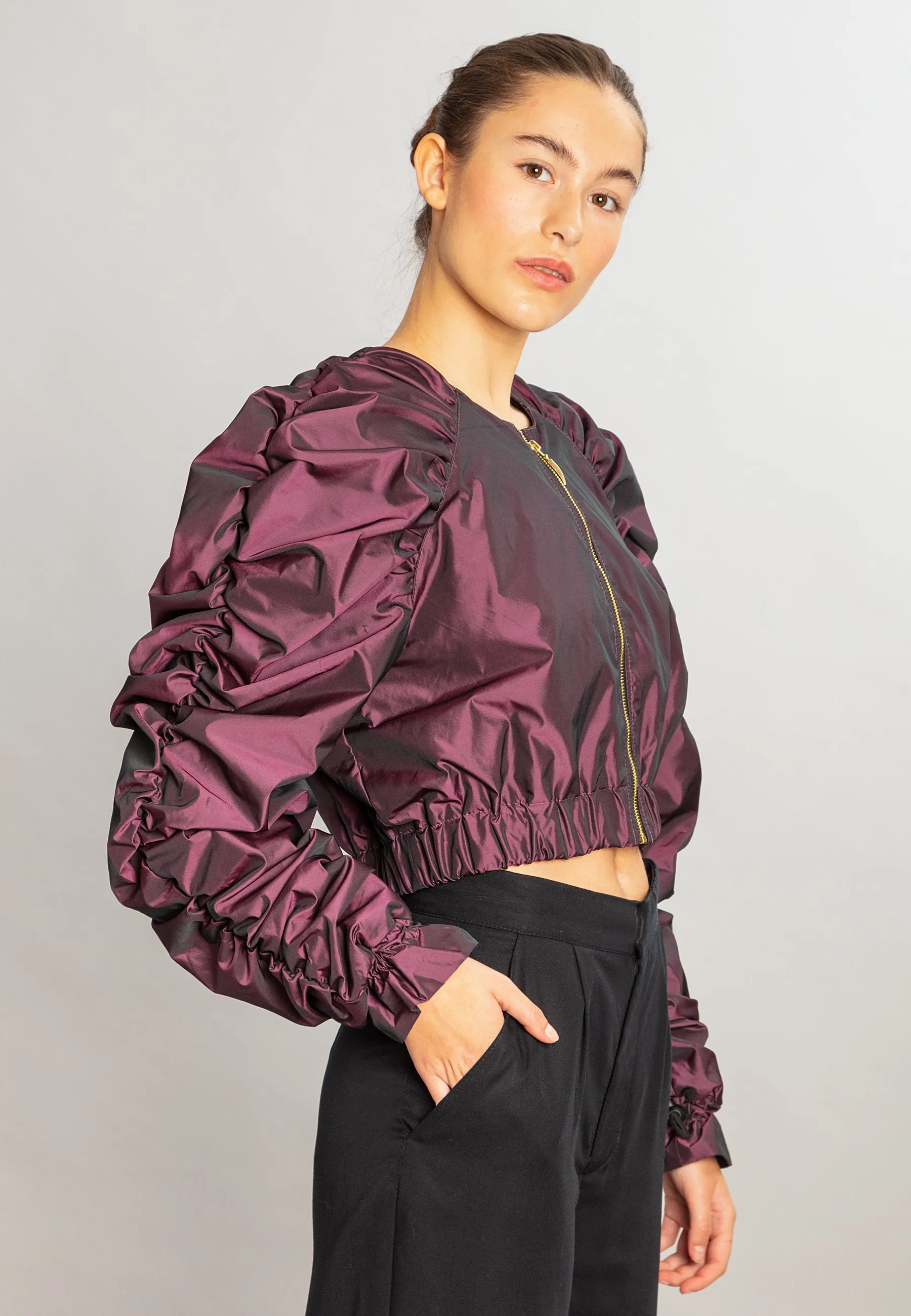 Kira Crop Jacket Grapefruit Purple