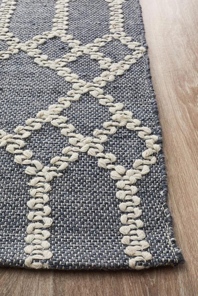 Krisha Tribal Trellis Rug Rustic Blue