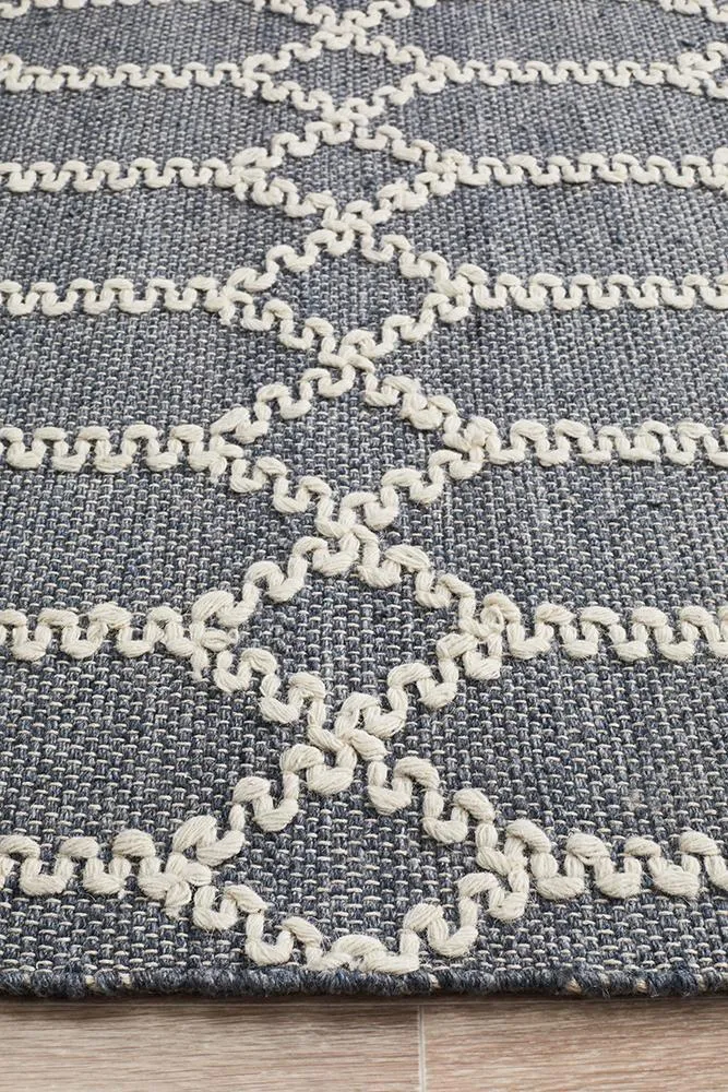 Krisha Tribal Trellis Rug Rustic Blue