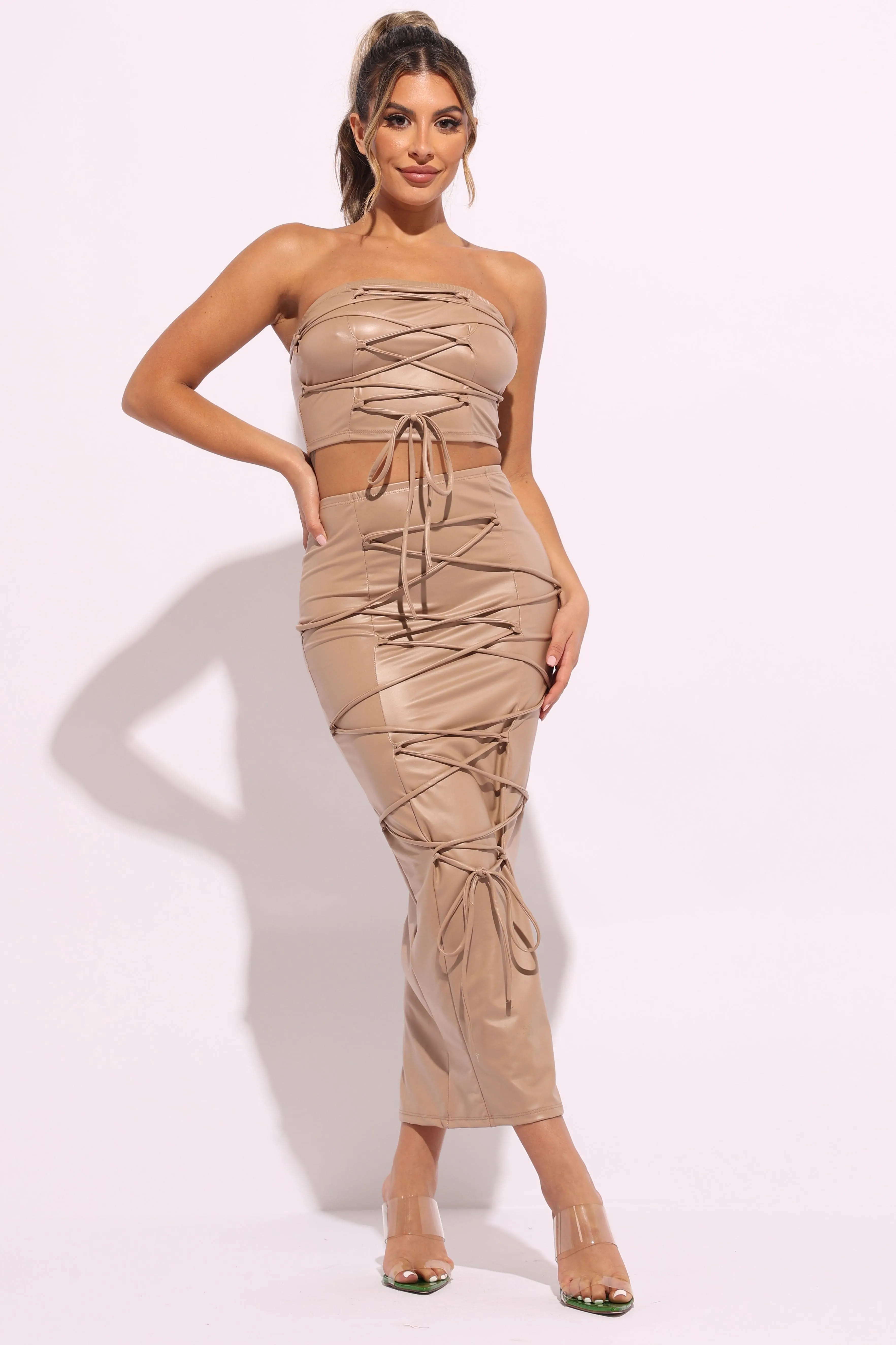 Lace Up Views Maxi Skirt Set