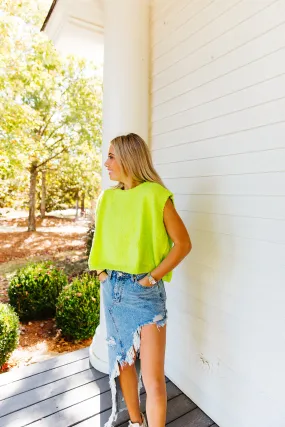 Living Lime Sweater Vest - Neon Green