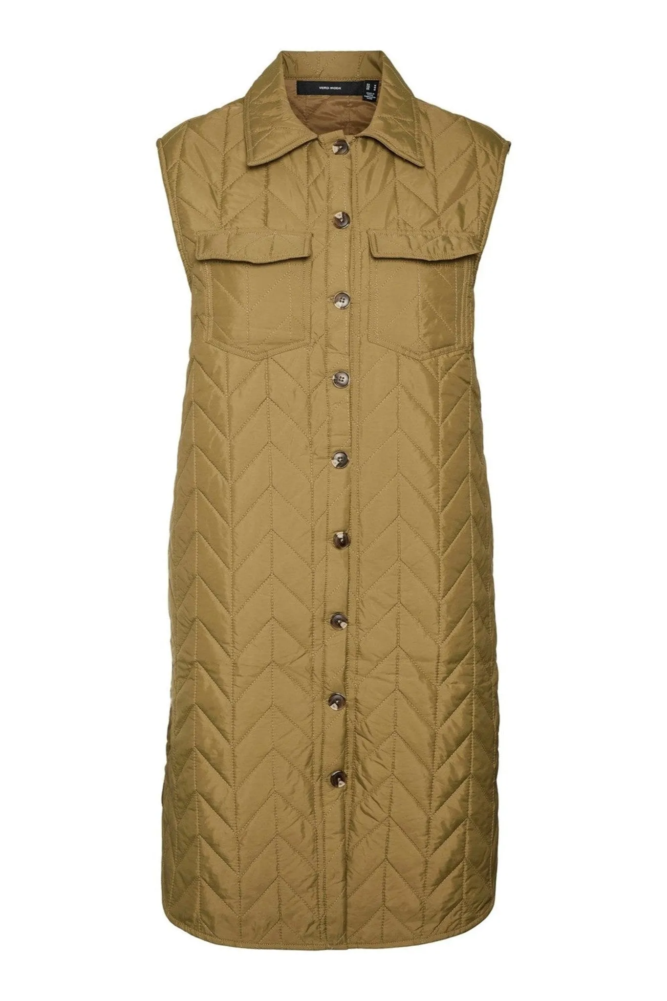 Magda Lang Quilted Vest - Lizard