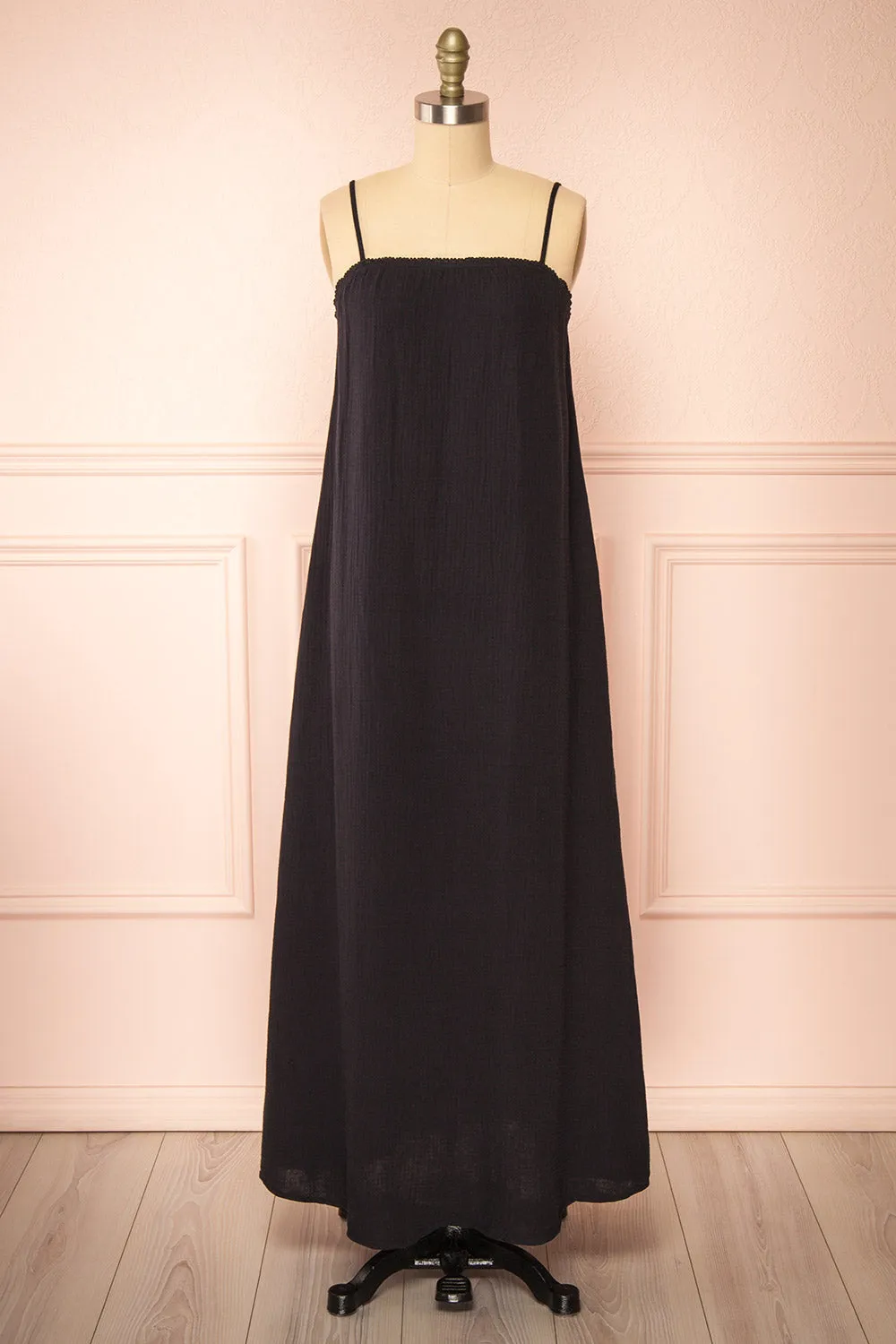 Marinet Black | Long Loose-Fitted Dress