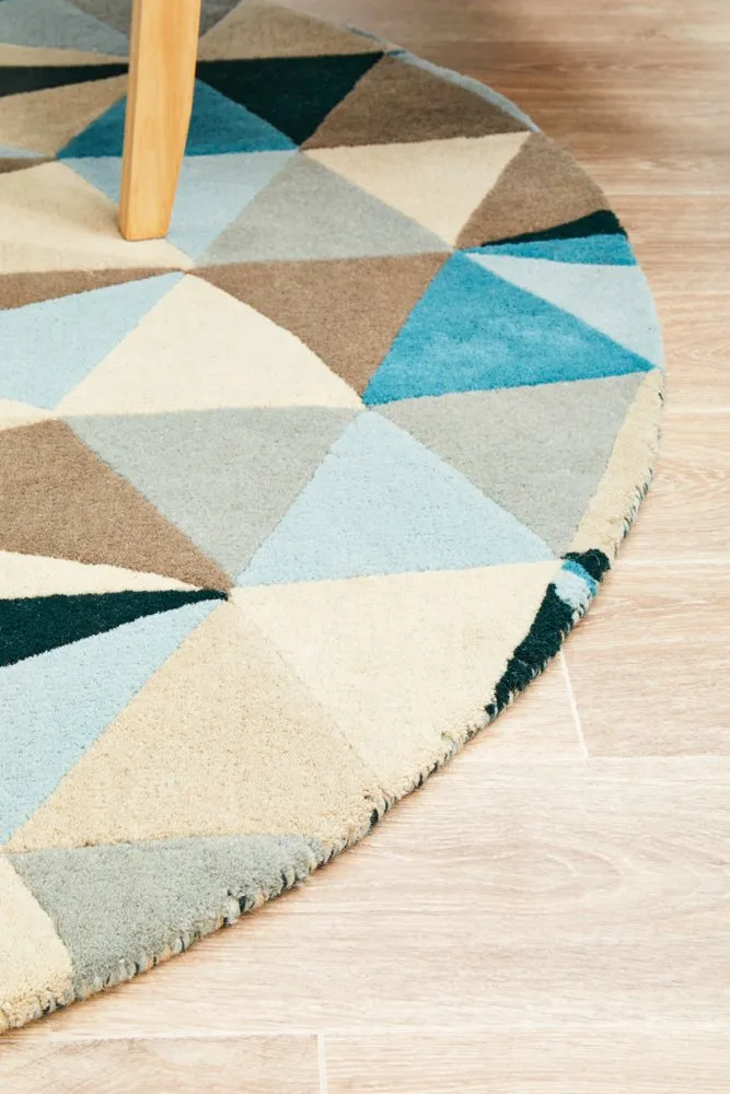 Matrix 901 Round Rug (Turquoise) by Rug Culture