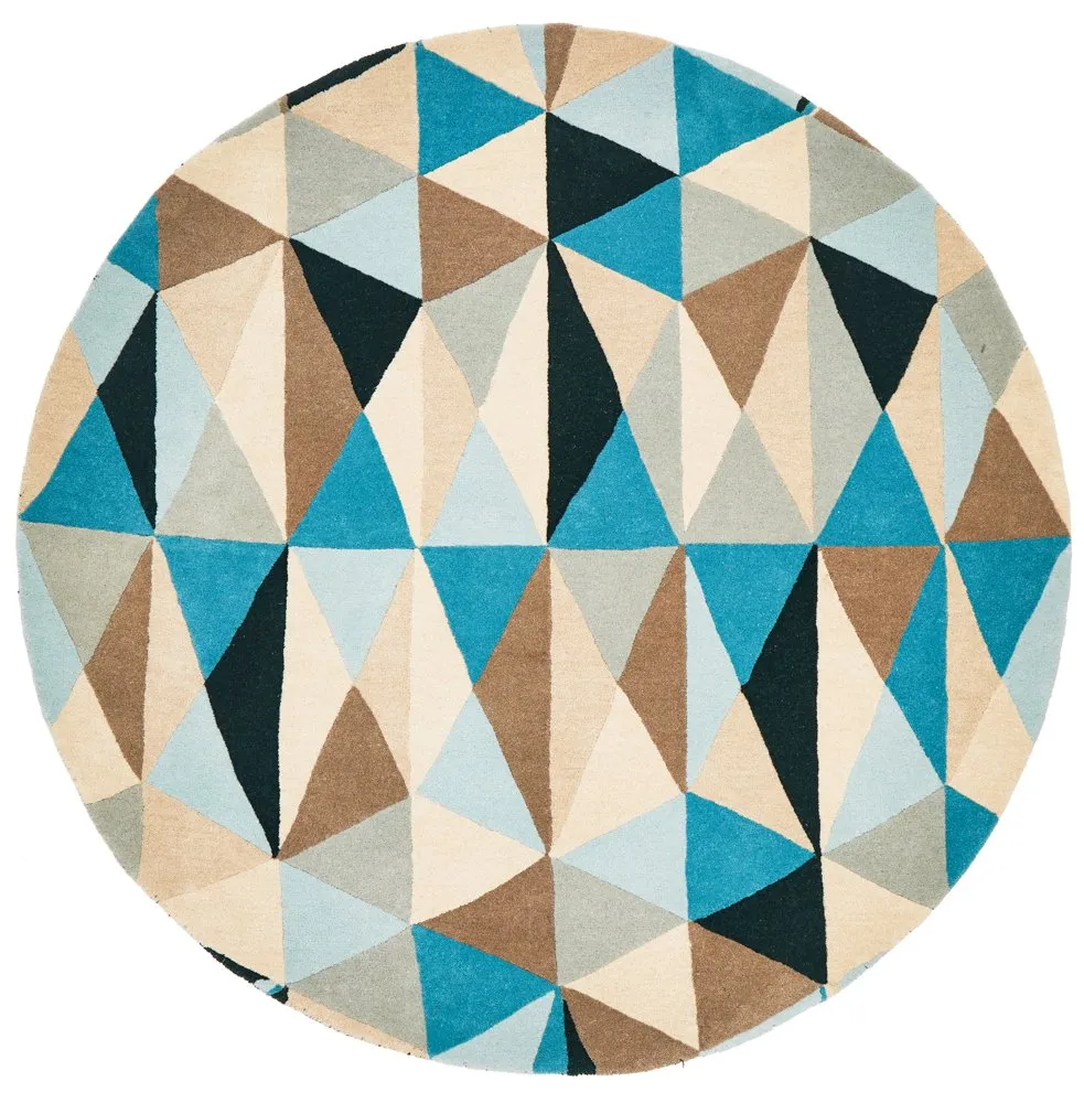 Matrix 901 Round Rug (Turquoise) by Rug Culture