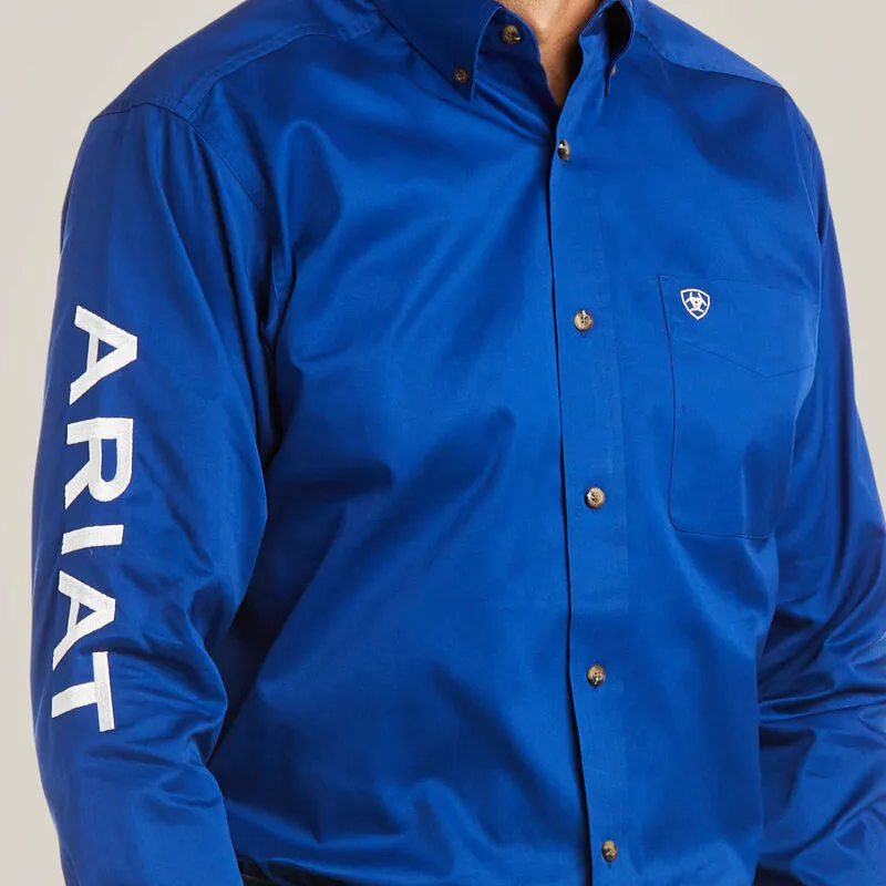 Men's Ariat Team Logo Twill Fitted Ultramarine Shirt - 10034232