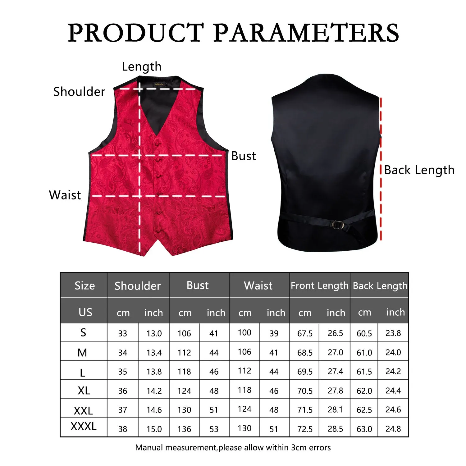 Mens Suit Vest Waistcoat Formal Wedding Groom Sleeveless Vest Hanky Necktie Set