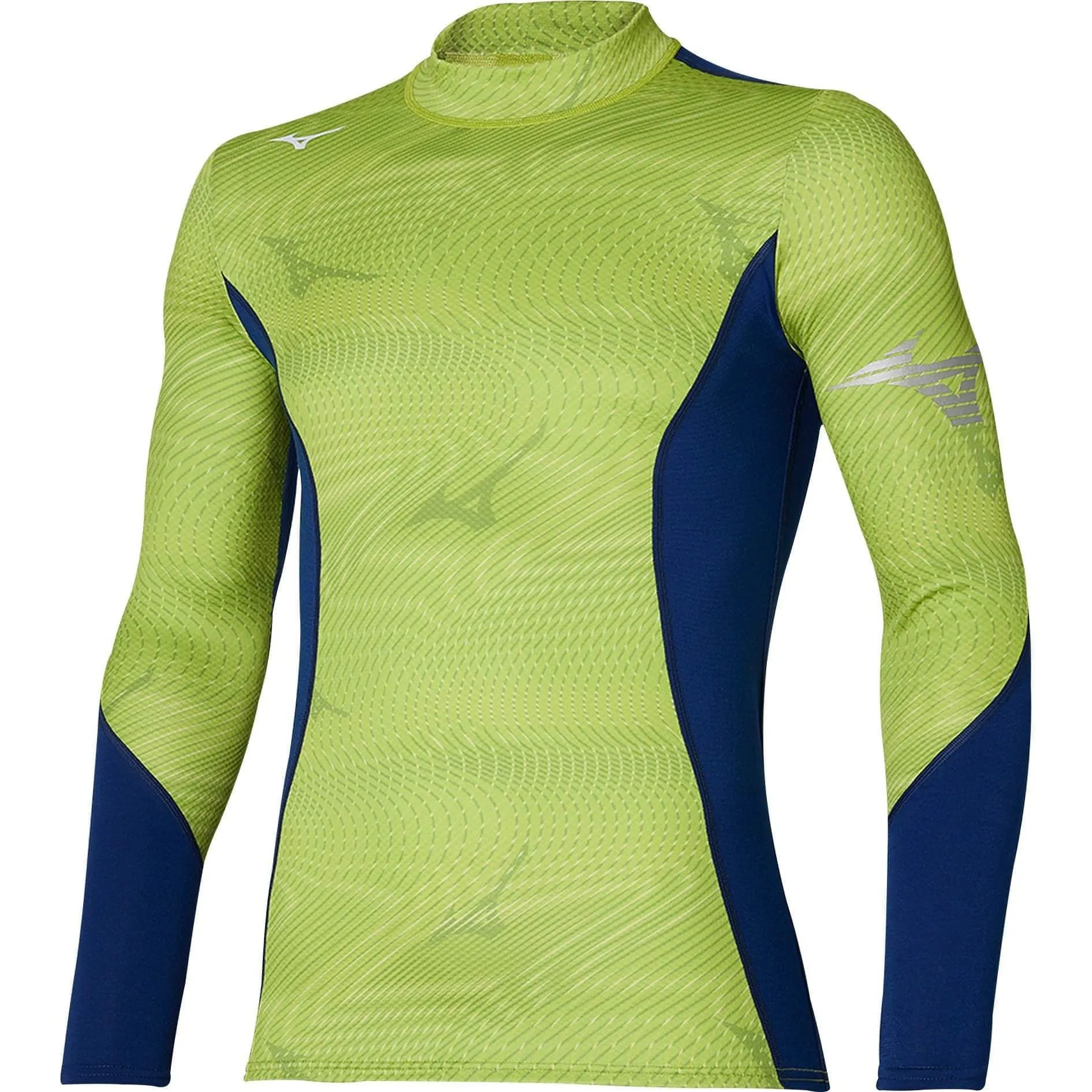 Mizuno Virtual Body G3 Mock Neck Long Sleeve Mens Running Top - Green