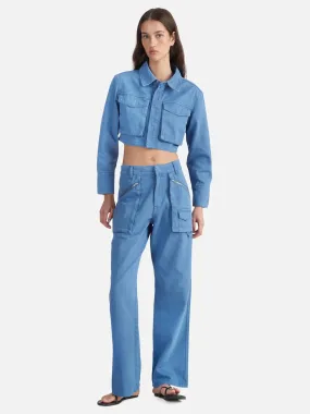 Monica Denim Cargo Pant Dazzling Blue