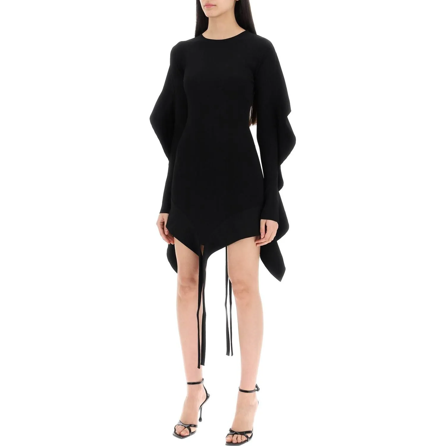 Mugler asymmetric mini dress with ruffle details