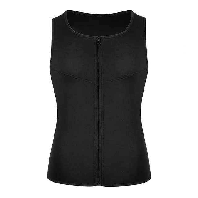 Neoprene Sweat Vest for Men: Adjustable Double Zipper Waist Trainer for Sauna Workouts