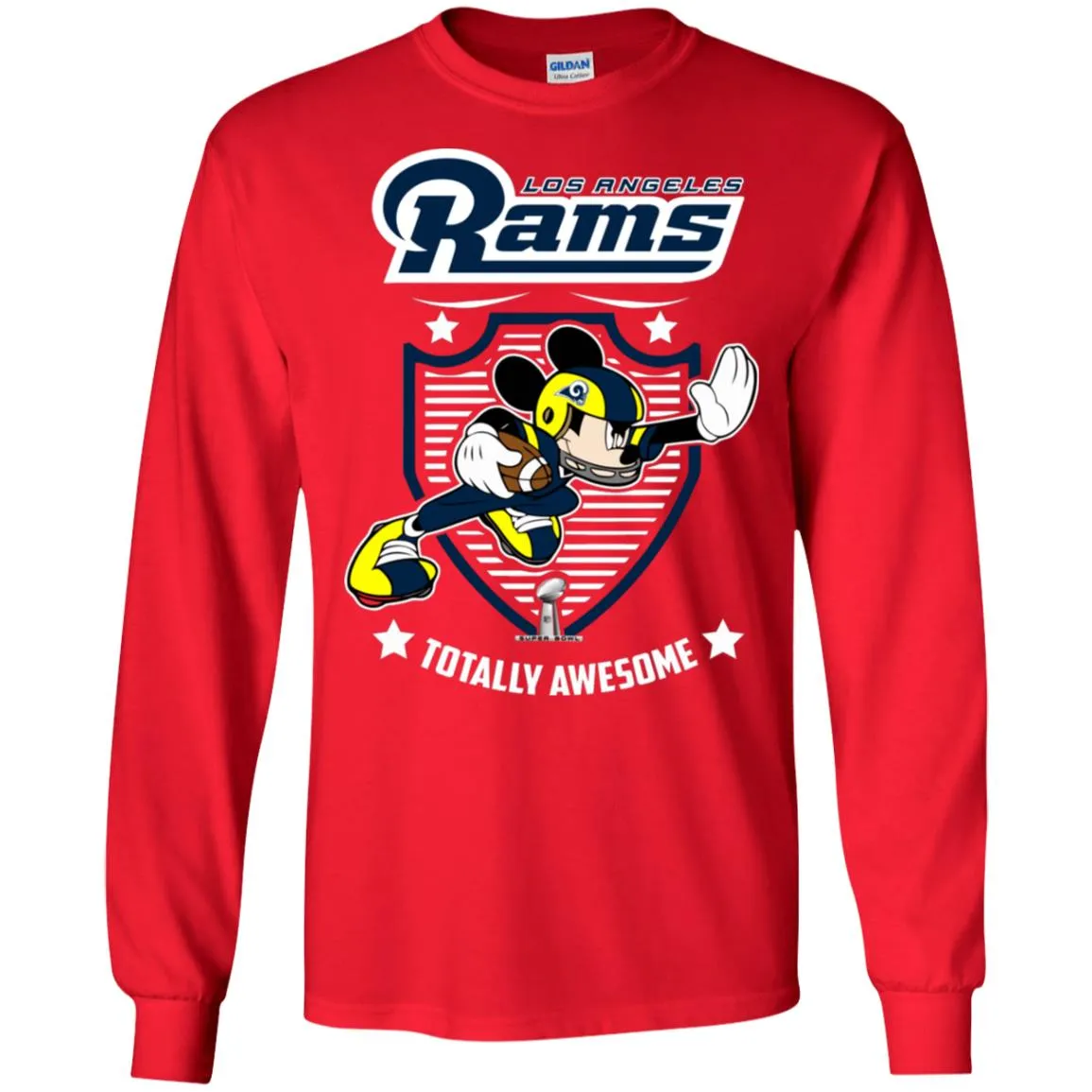 Nfl – Los Angeles Rams Totally Awesome Mickey Mouse Super Bowl 2019 Football Men Long Sleeve Shirt