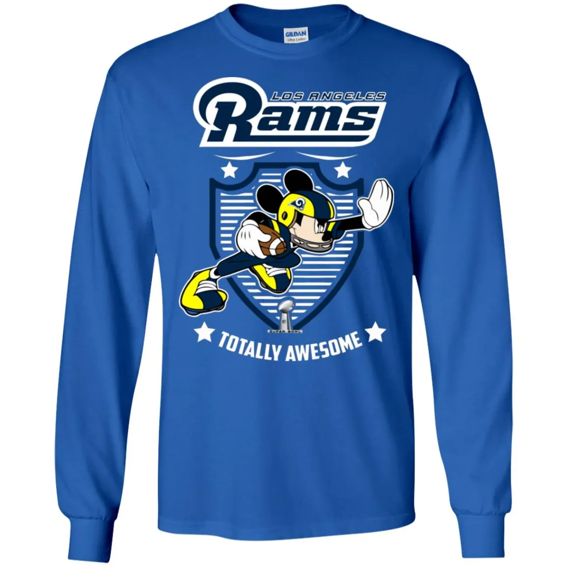 Nfl – Los Angeles Rams Totally Awesome Mickey Mouse Super Bowl 2019 Football Men Long Sleeve Shirt