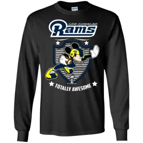 Nfl – Los Angeles Rams Totally Awesome Mickey Mouse Super Bowl 2019 Football Men Long Sleeve Shirt