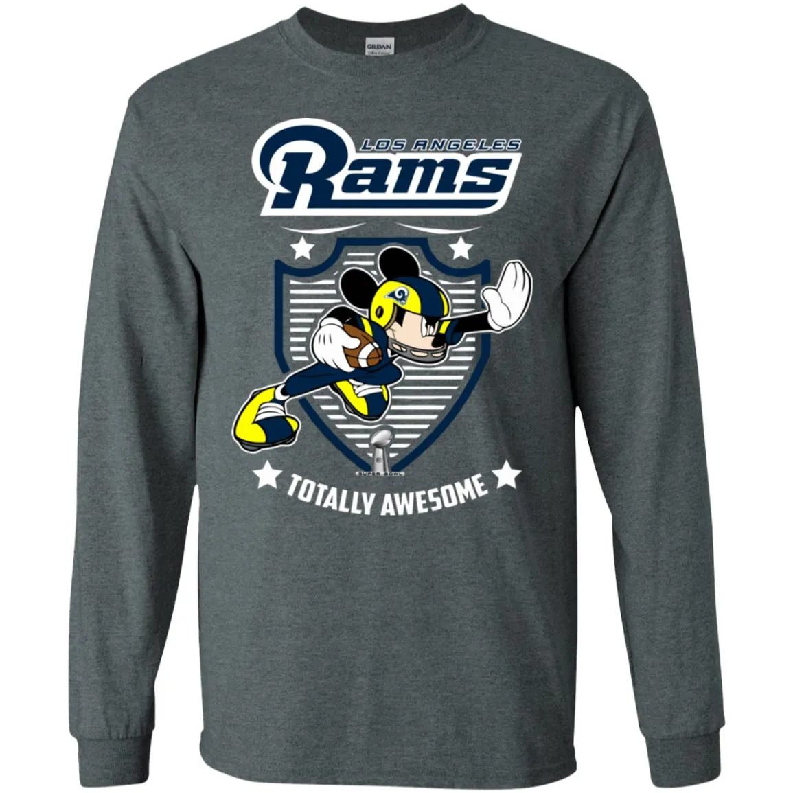 Nfl – Los Angeles Rams Totally Awesome Mickey Mouse Super Bowl 2019 Football Men Long Sleeve Shirt