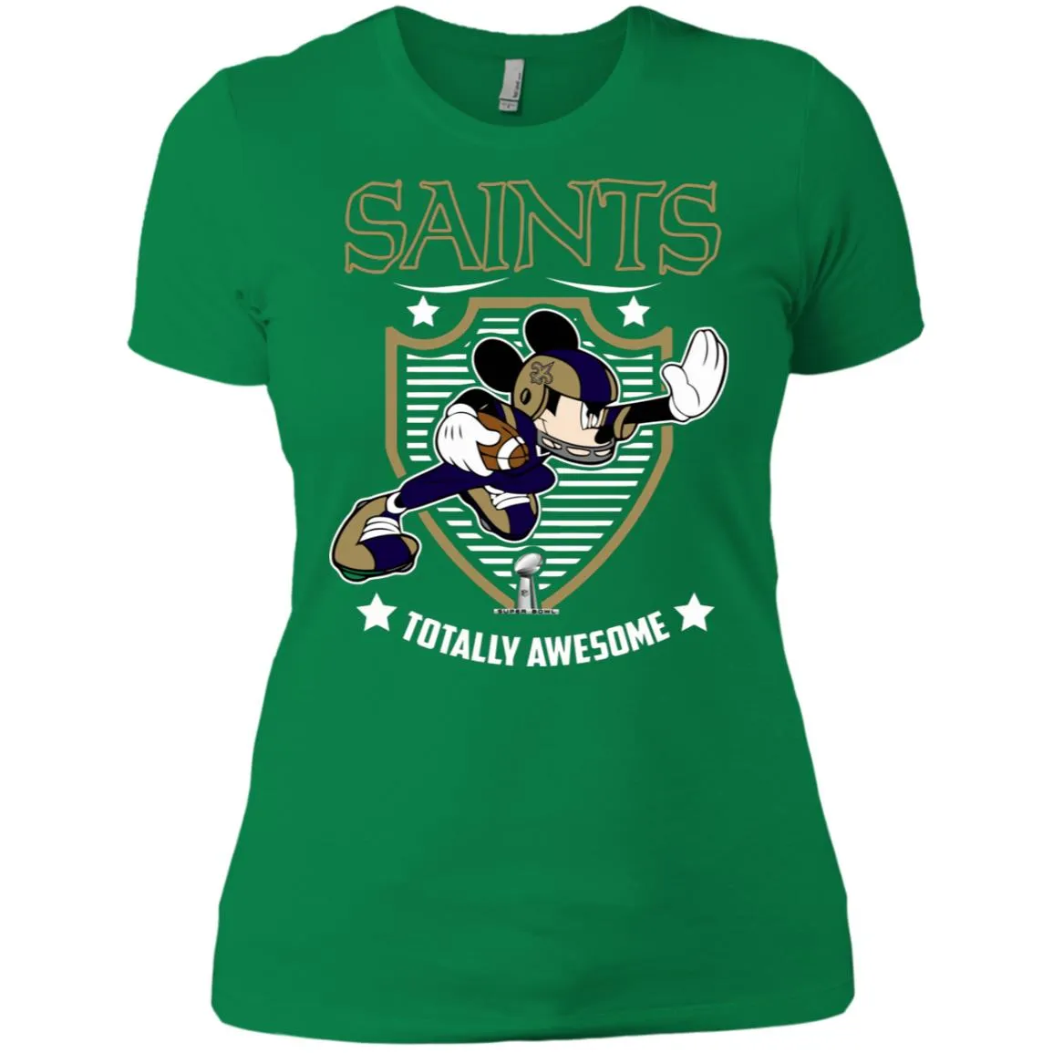 Nfl – New Orleans Saints Totally Awesome Mickey Mouse Super Bowl 2019 Football Women Cotton T-Shirt