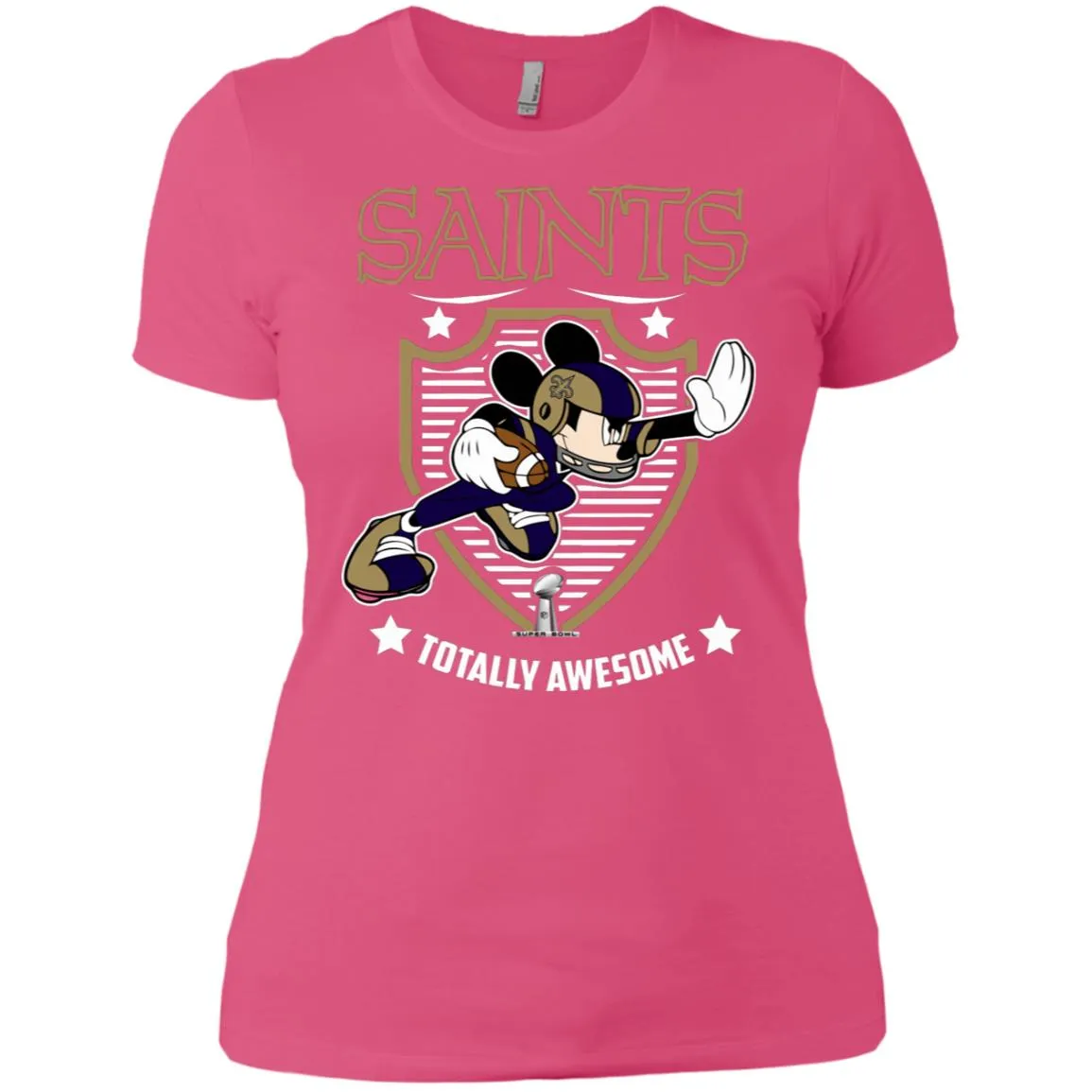 Nfl – New Orleans Saints Totally Awesome Mickey Mouse Super Bowl 2019 Football Women Cotton T-Shirt