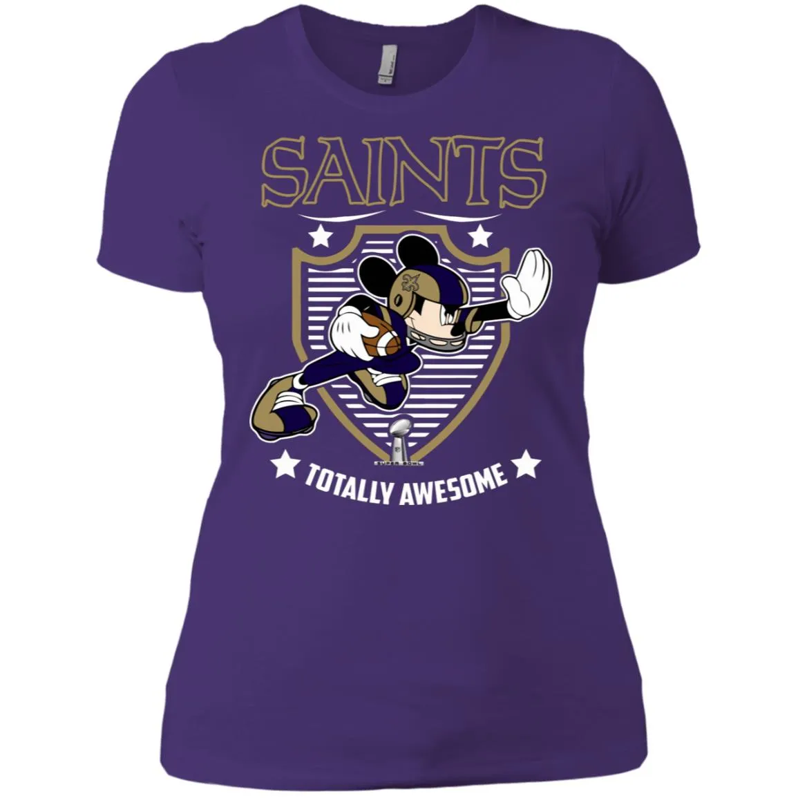 Nfl – New Orleans Saints Totally Awesome Mickey Mouse Super Bowl 2019 Football Women Cotton T-Shirt