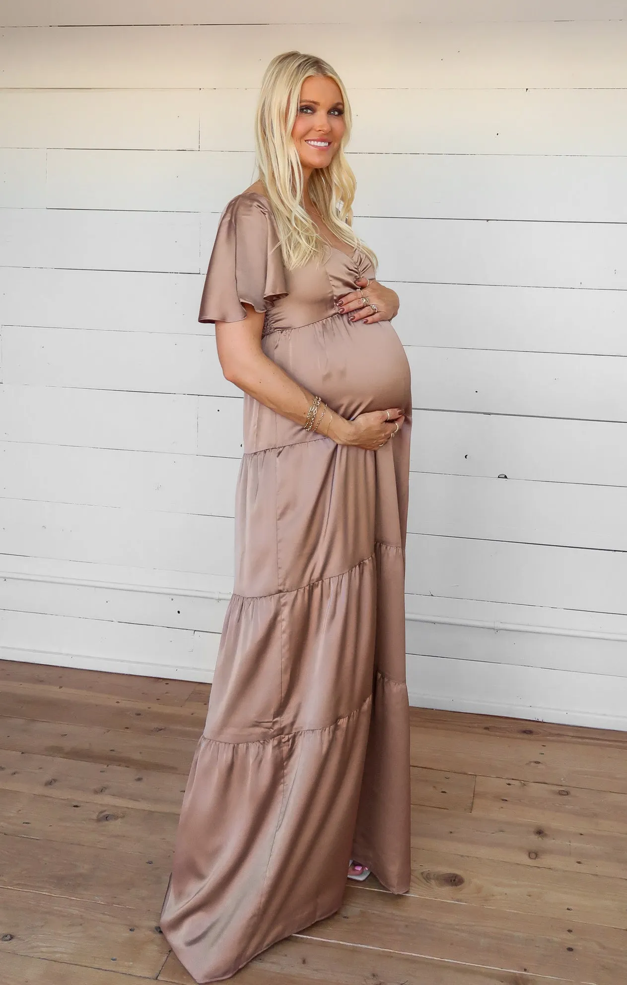 Nicole Maxi Dress ~ Dune Luxe Satin