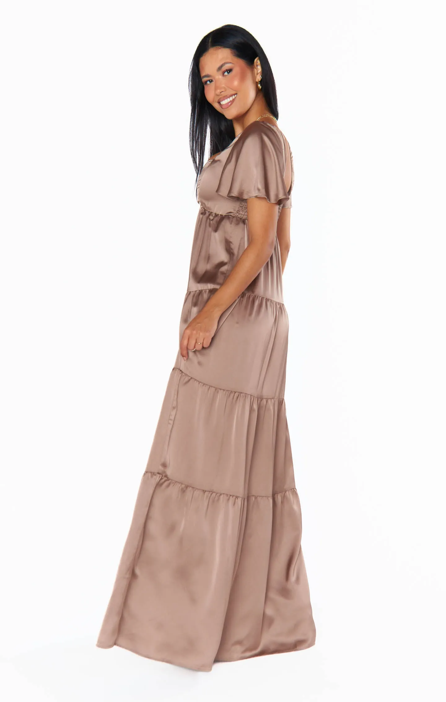 Nicole Maxi Dress ~ Dune Luxe Satin