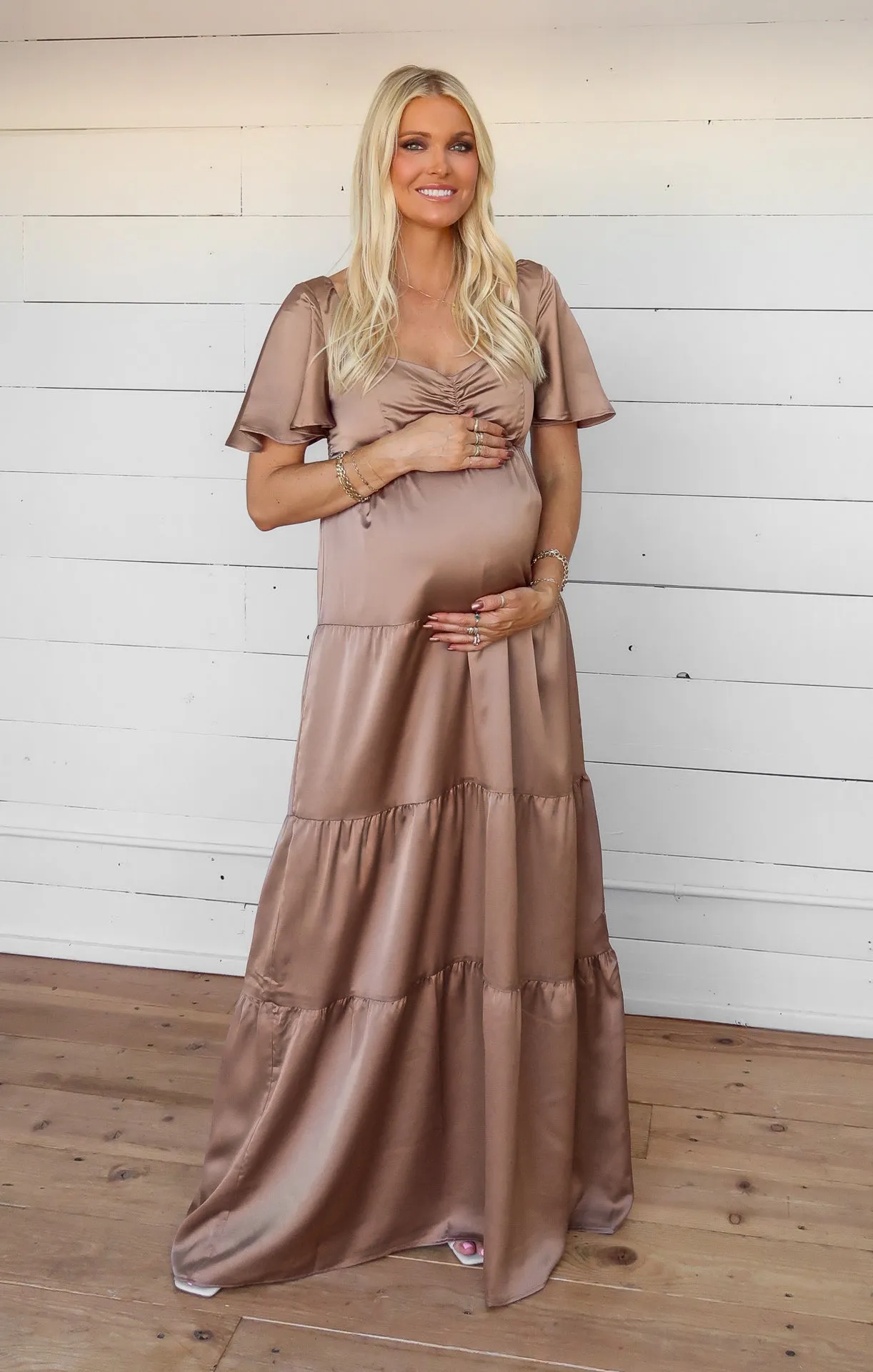 Nicole Maxi Dress ~ Dune Luxe Satin