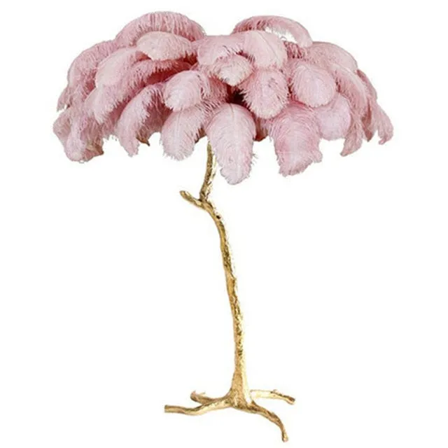 Nordic Glow Luxury Ostrich Feather Chic Floor Lamp