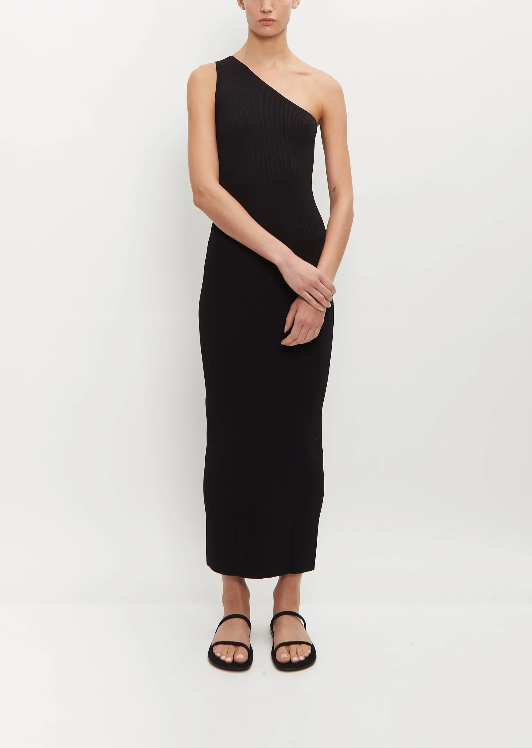 One-Shoulder Ribbed Dress