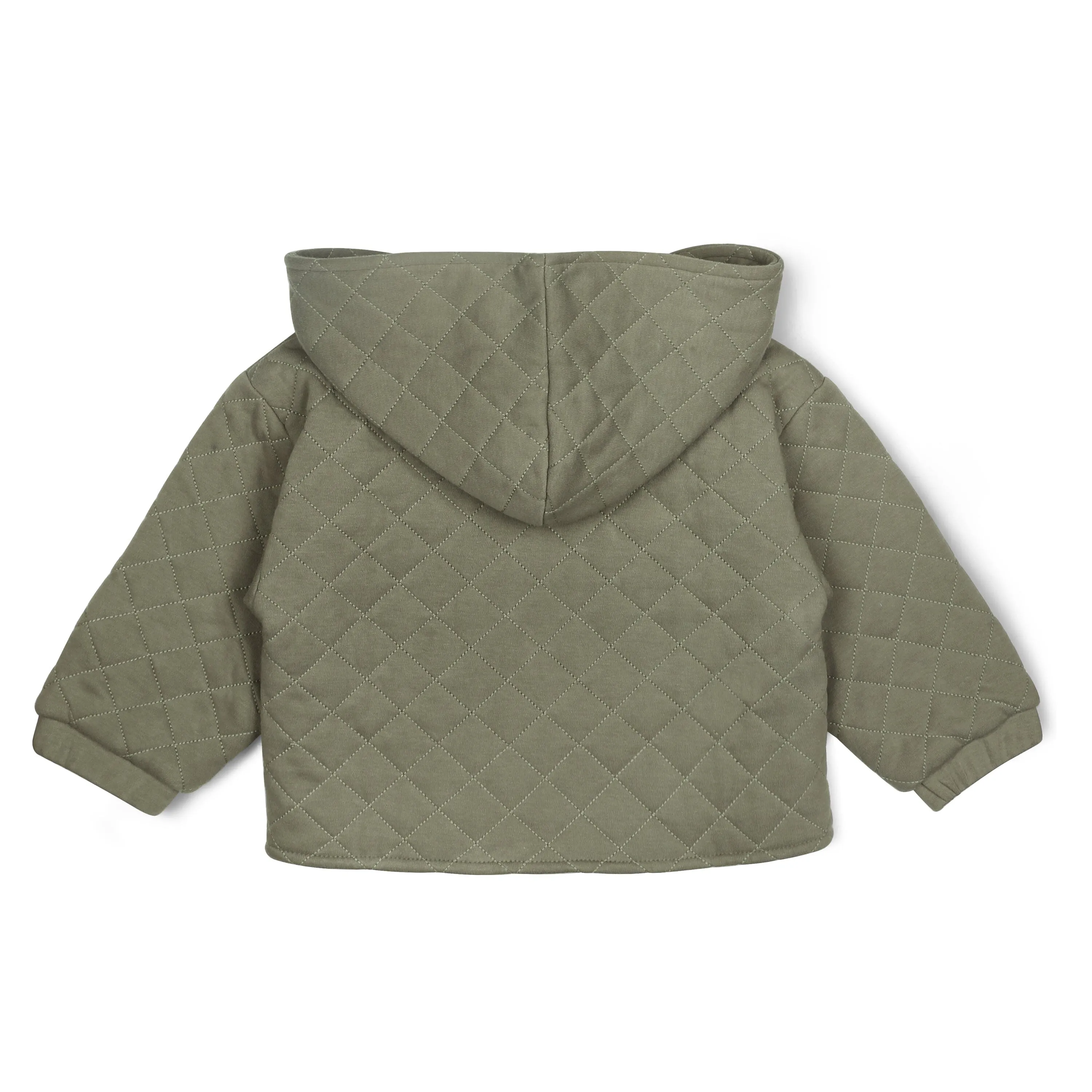 Organic Quilted Hooded Jacket | Olive