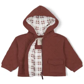 Organic Quilted Hooded Jacket | Plum