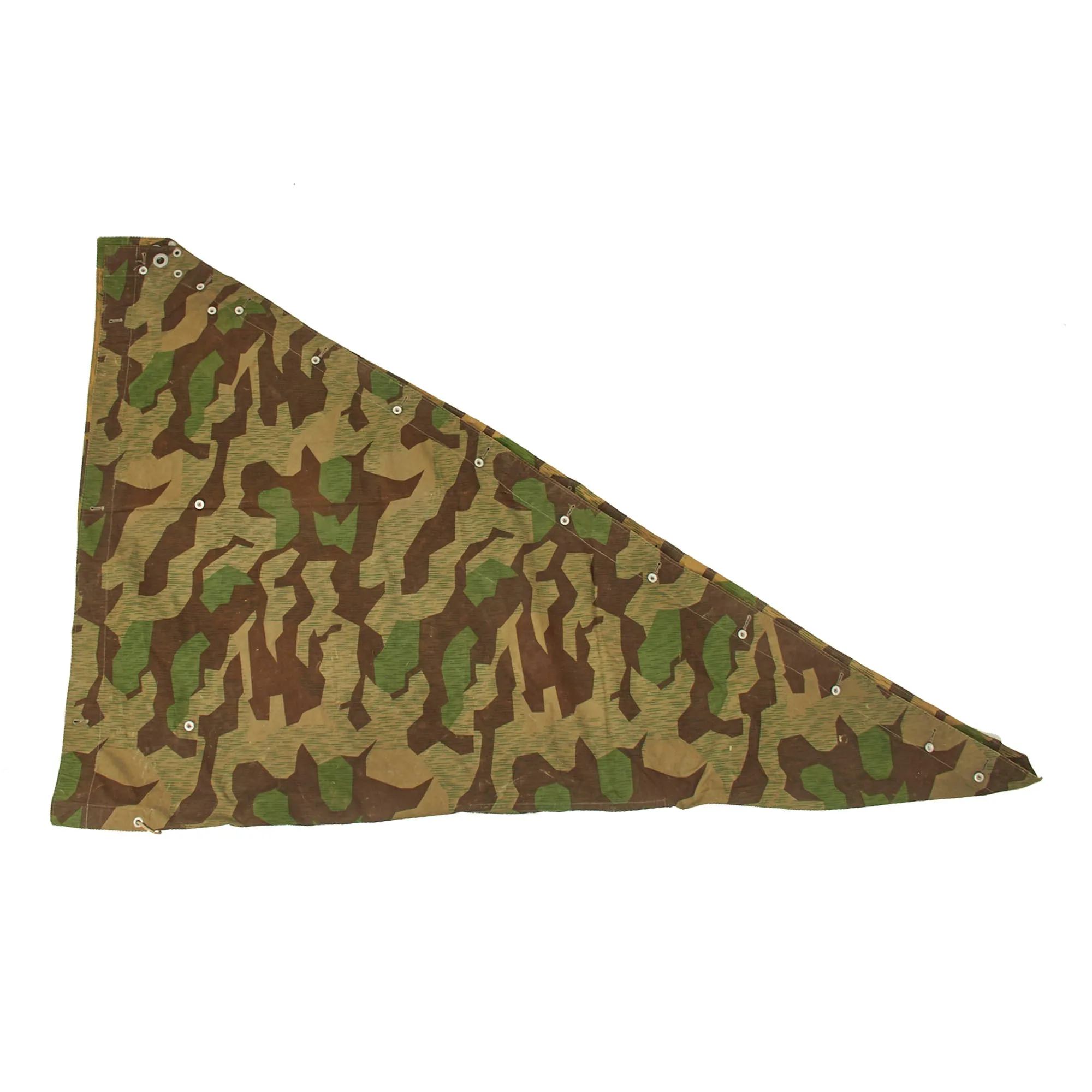 Original German WWII 1939 dated Luftwaffe Zeltbahn Tent Quarter & Poncho in Splinter Pattern Reversible Camouflage - L.B.A. Marked