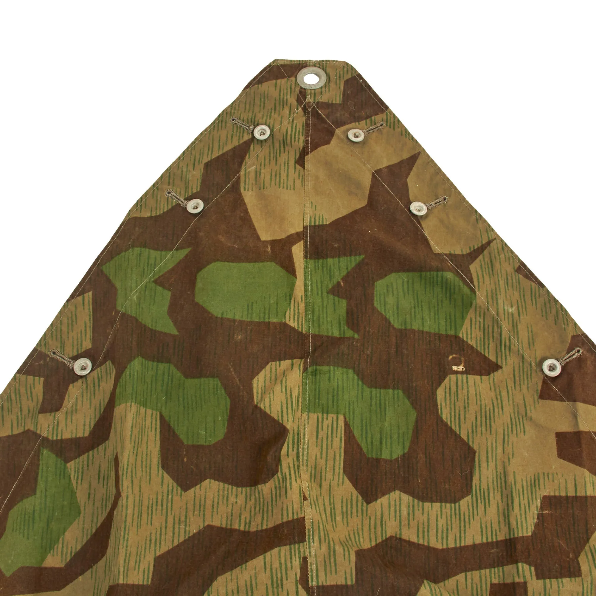 Original German WWII 1939 dated Luftwaffe Zeltbahn Tent Quarter & Poncho in Splinter Pattern Reversible Camouflage - L.B.A. Marked