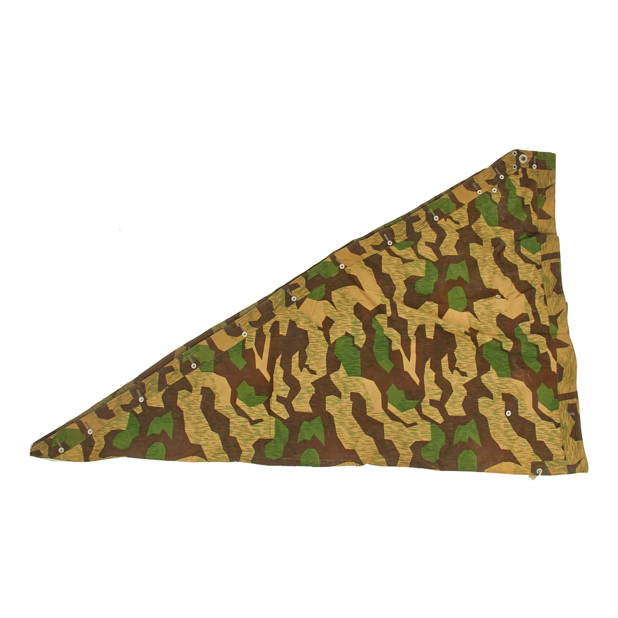 Original German WWII 1939 dated Luftwaffe Zeltbahn Tent Quarter & Poncho in Splinter Pattern Reversible Camouflage - L.B.A. Marked