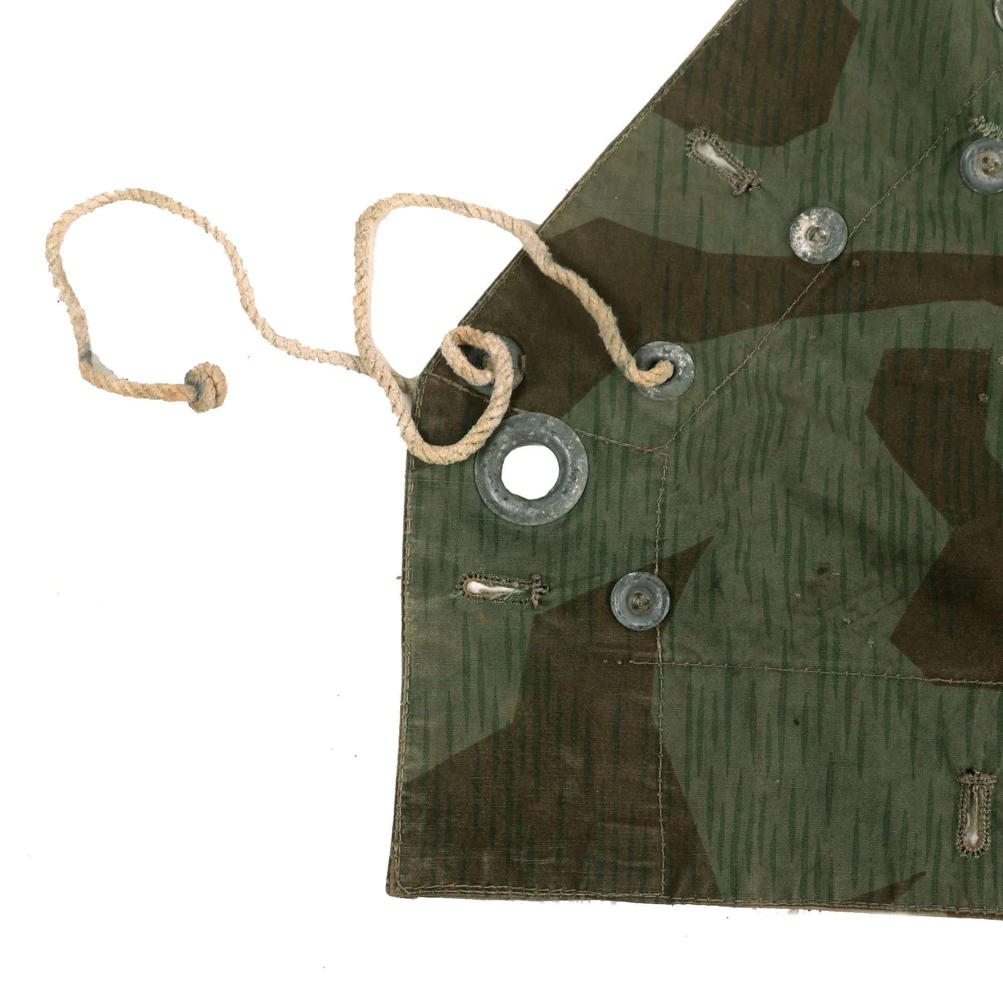 Original German WWII Zeltbahn Tent Quarter & Poncho in Splinter Pattern Reversible Camouflage by Heinrich Hofmann - dated 1942