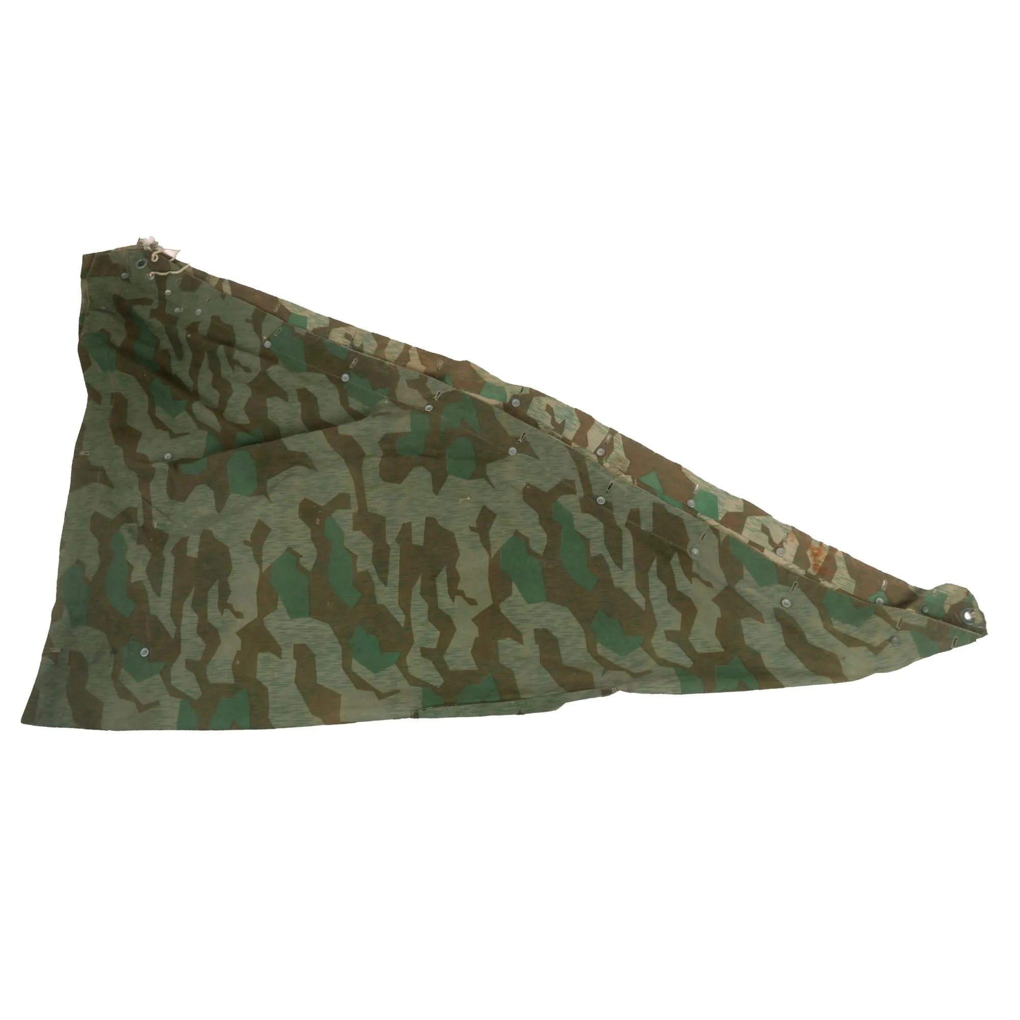 Original German WWII Zeltbahn Tent Quarter & Poncho in Splinter Pattern Reversible Camouflage by Heinrich Hofmann - dated 1942