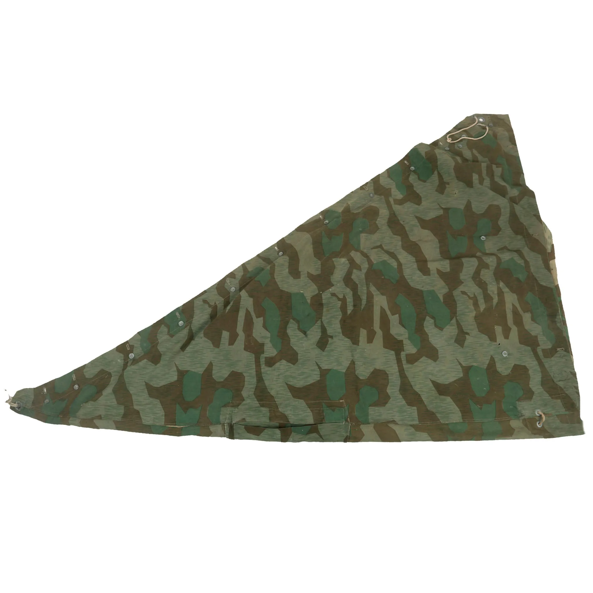 Original German WWII Zeltbahn Tent Quarter & Poncho in Splinter Pattern Reversible Camouflage by Heinrich Hofmann - dated 1942