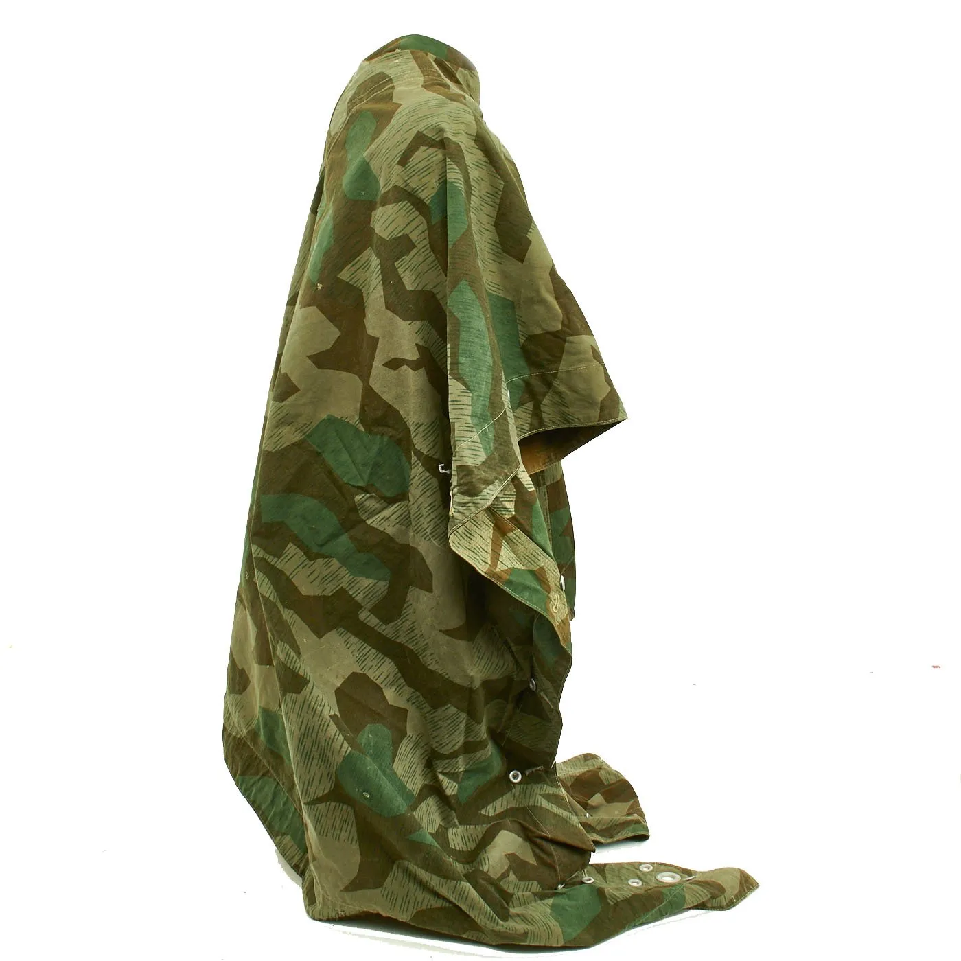 Original German WWII Zeltbahn Tent Quarter & Poncho in Splinter Pattern Reversible Camouflage