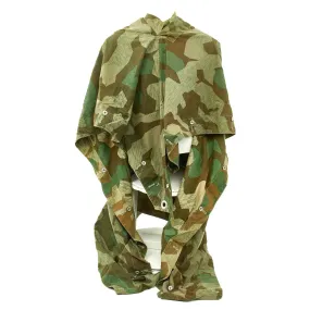 Original German WWII Zeltbahn Tent Quarter & Poncho in Splinter Pattern Reversible Camouflage