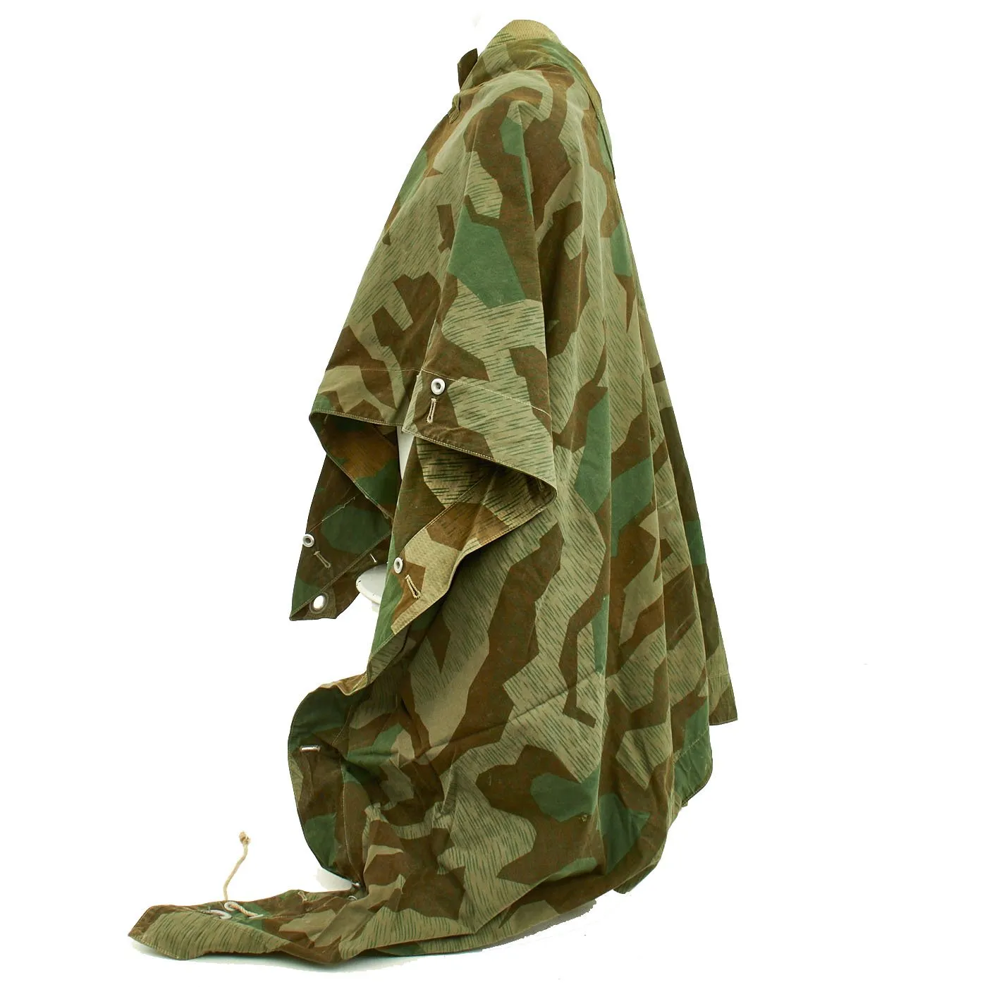 Original German WWII Zeltbahn Tent Quarter & Poncho in Splinter Pattern Reversible Camouflage